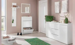Credenza bianco lucida 150x40x81h cm 2 ante e 3 cassetti - Amoco