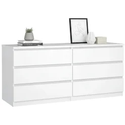 Credenza bianco lucida 153x50x68h cm 6 cassetti - Joyce