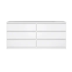 Credenza bianco lucida 153x50x68h cm 6 cassetti - Joyce