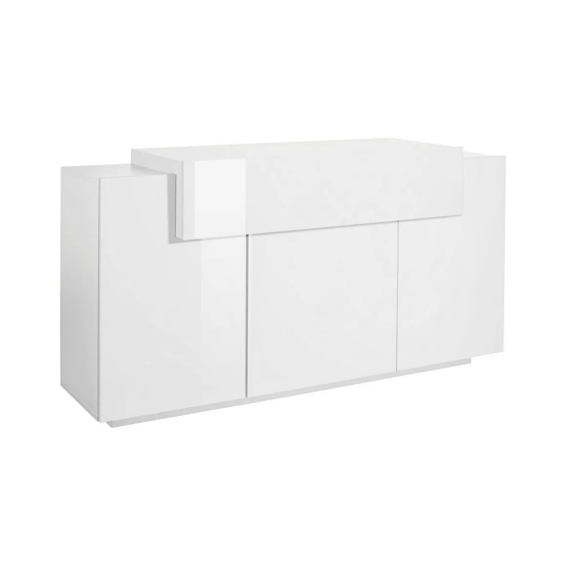 Cucina|Madie > Dmora Credenza bianco lucida 162x44x86h cm 4 ante - Augusto Bianco Lucido