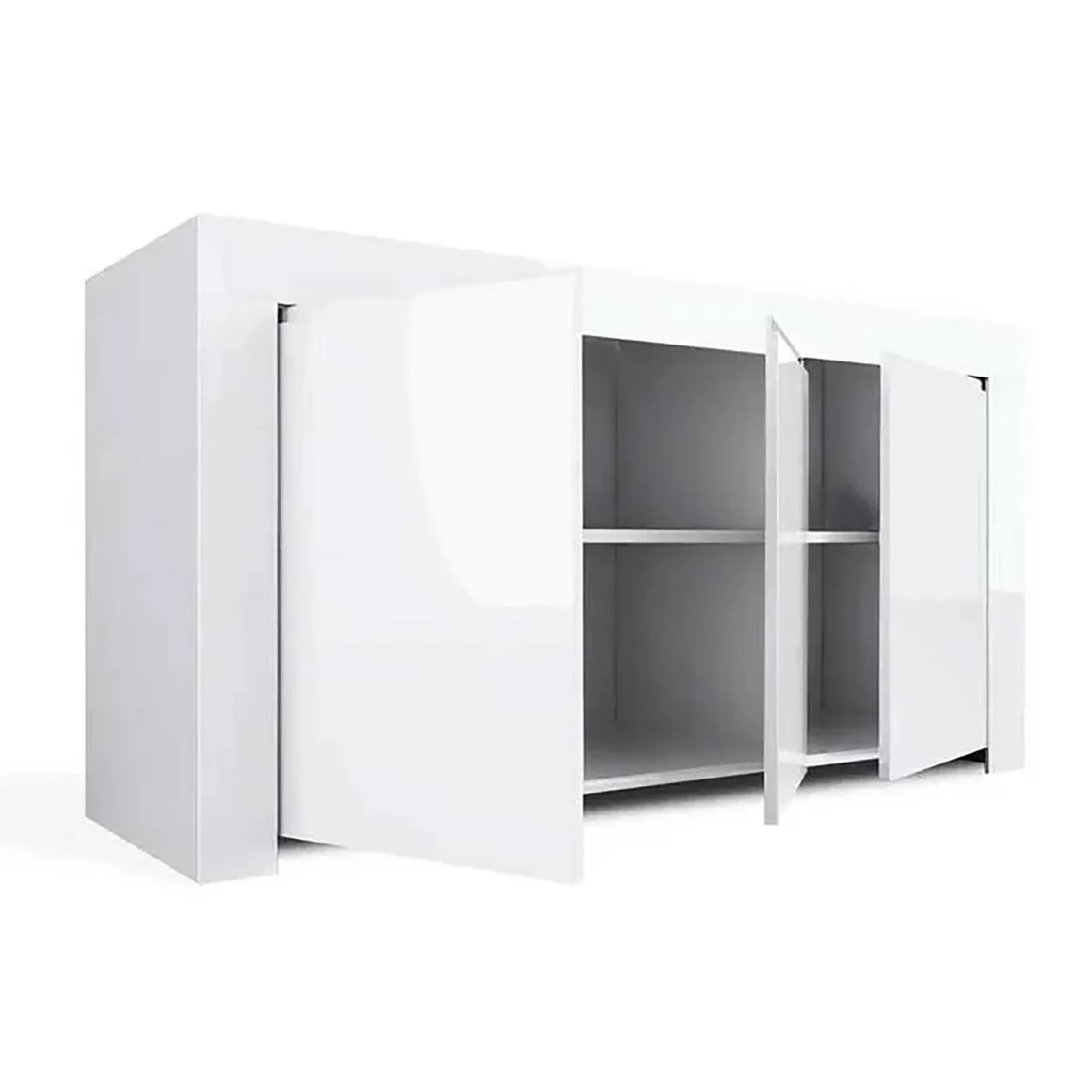 Credenza bianco lucida 162x50x83h cm 3 ante - Zenobia