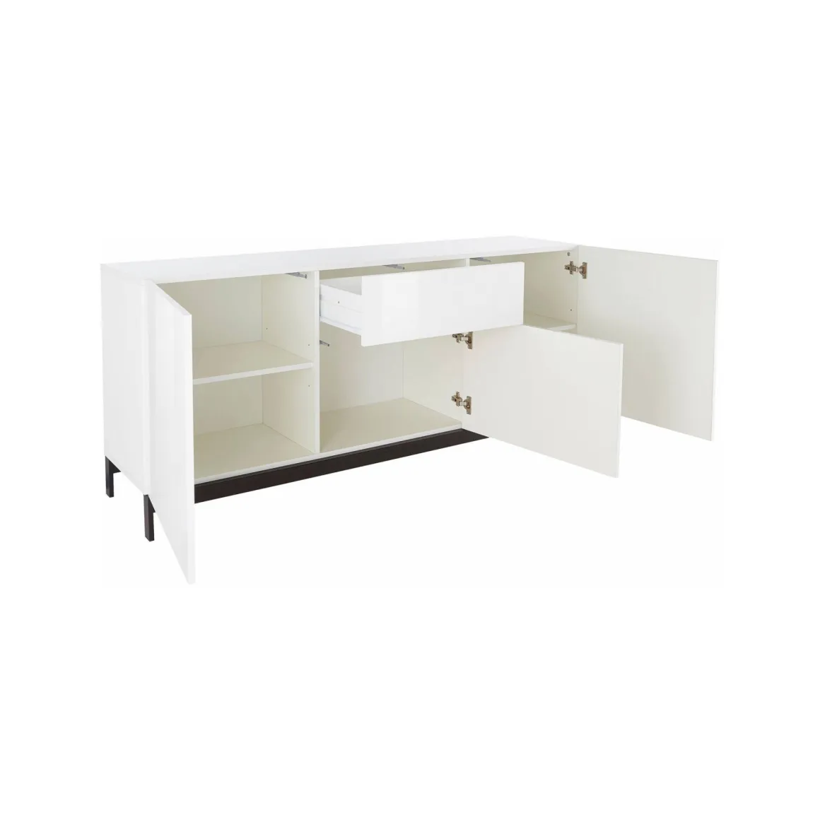 Credenza bianco lucida 170x40x72h cm 3 ante e 1 cassetto - Allel