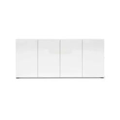 Credenza bianco lucida 180x38x79h cm 4 ante - Amacord