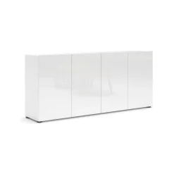 Credenza bianco lucida 180x38x79h cm 4 ante - Amacord