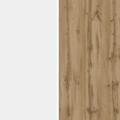 Credenza Bianco Lucido Marrone Rovere 7 Ripiani Apertura Battente 200x35x70h cm, 5 Ante Made in Italy - Cordele
