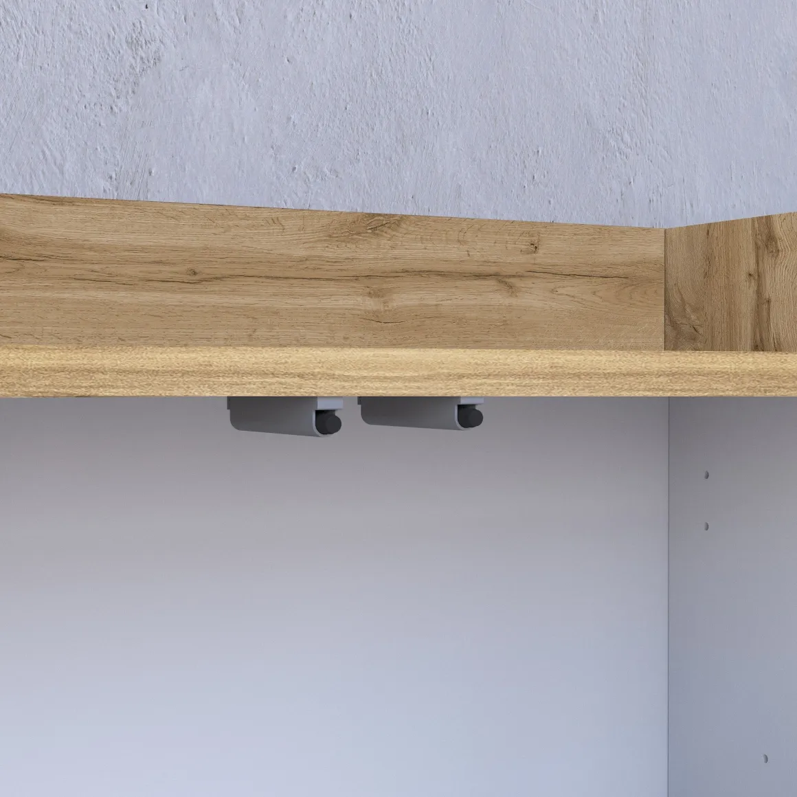 Credenza Bianco Lucido Marrone Rovere 7 Ripiani Apertura Battente 200x35x70h cm, 5 Ante Made in Italy - Cordele