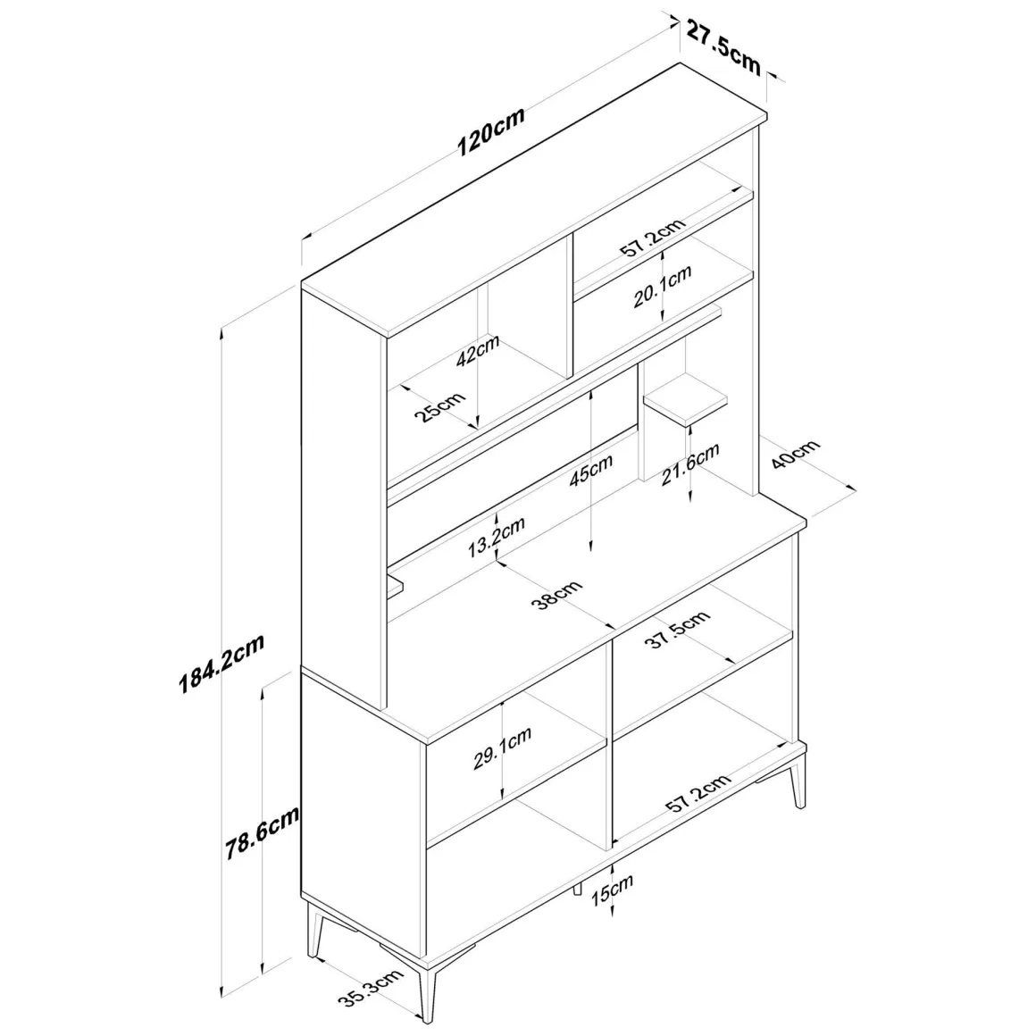 Madie|Credenze > Dmora Credenza Bianco Marrone Rovere Nodi 3 Cassetti 2 Ripiani 162x40x85h cm, Apertura Battente e Scorrevole - Ete Marrone, Bianco Rovere Nodi