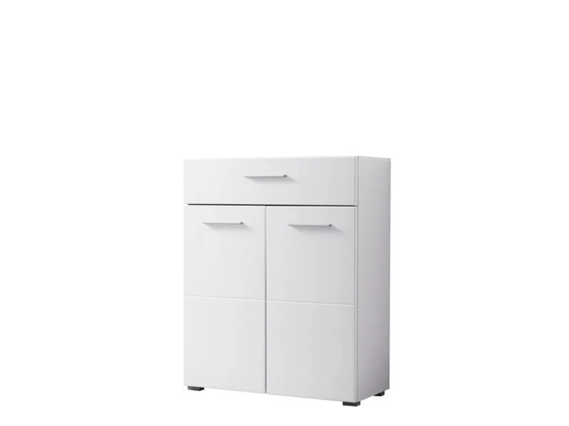 Credenza Bianco 2 Ripiani un Cassetto 79x35x97.5h cm, 3 Vani - Verduno