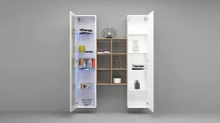 Credenza Bianco 8 Ripiani 16 Vani 40x30x180h cm, 2 Ante - Rimella