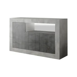 Credenza cemento e ardesia 138x42x86h cm 3 ante - Dolphin