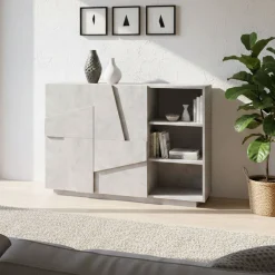 Credenza cemento 121x38x86h cm 2 ante - Acab