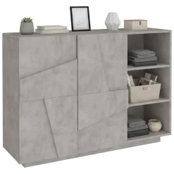 Credenza cemento 121x38x86h cm 2 ante - Acab