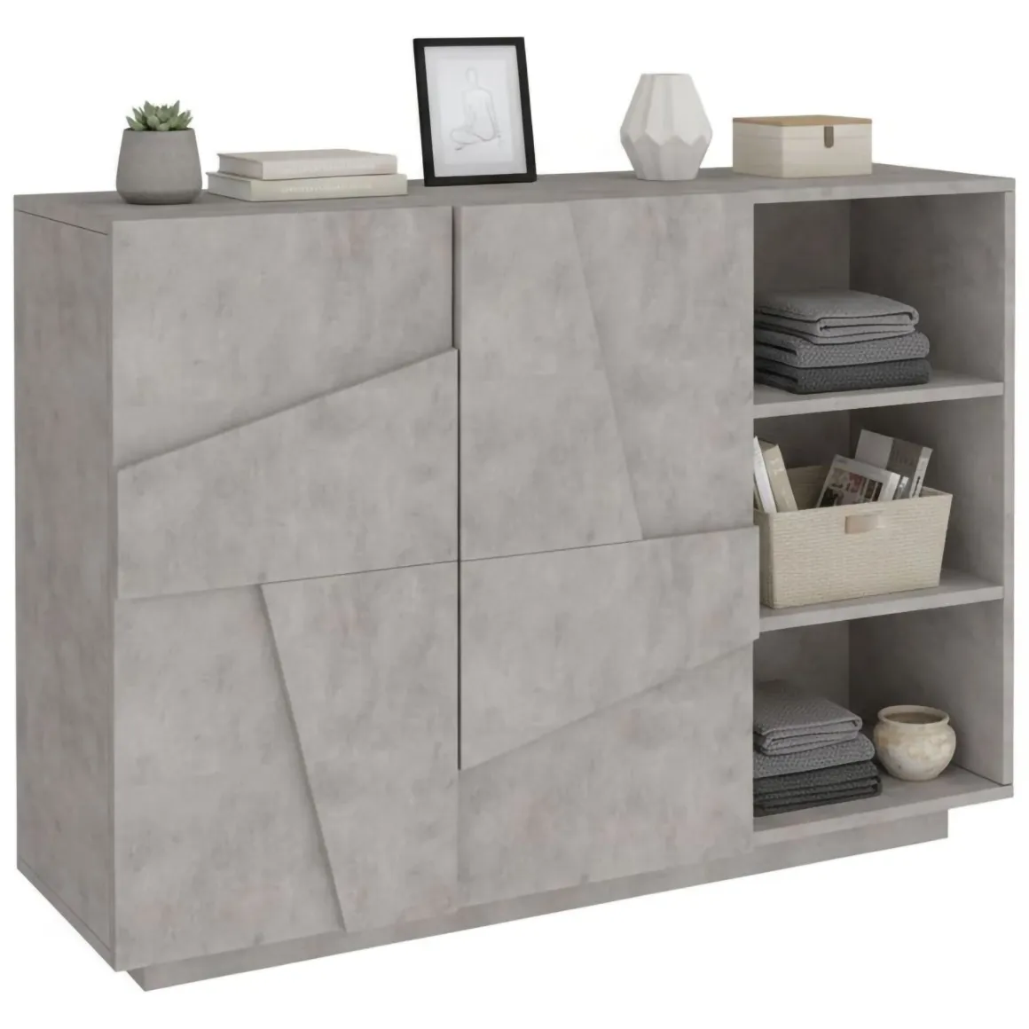 Credenza cemento 121x38x86h cm 2 ante - Acab