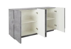Credenza cemento 162x44x86h cm 4 ante - Augusto