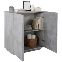 Cucina|Madie > Dmora Credenza cemento 81x44x86h cm 2 ante - Arli Grigio Cemento