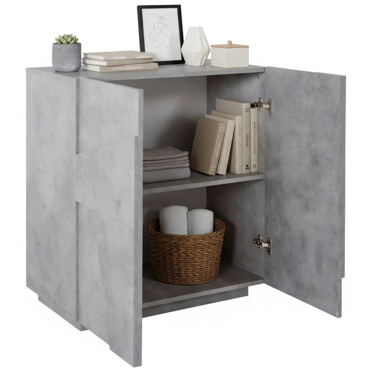 Cucina|Madie > Dmora Credenza cemento 81x44x86h cm 2 ante - Arli Grigio Cemento