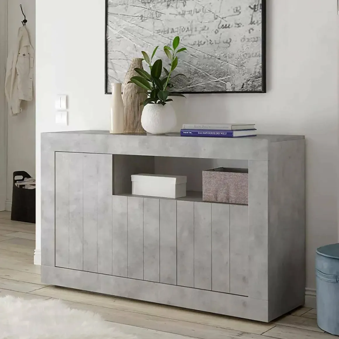 Credenza cemento 138x42x86h cm 3 ante - Dolphin