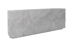 Credenza cemento 224x44x86h cm 4 ante e 3 cassetti - Zeus