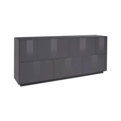 Cucina|Salotto > Dmora Credenza Clinoumite, cm 200x41h86, Antracite lucido Nero Antracite