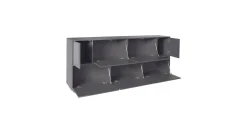 Cucina|Salotto > Dmora Credenza Clinoumite, cm 200x41h86, Antracite lucido Nero Antracite