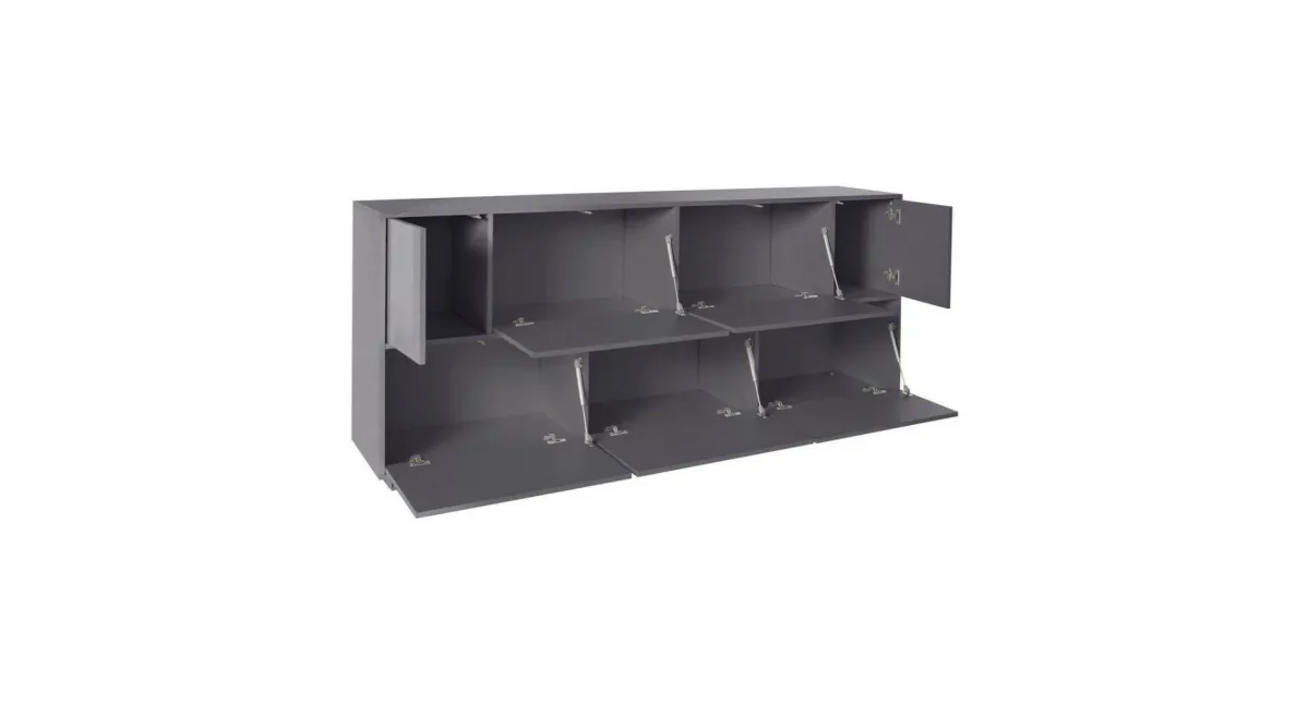 Cucina|Salotto > Dmora Credenza Clinoumite, cm 200x41h86, Antracite lucido Nero Antracite