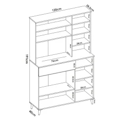 Cucina|Madie > Dmora Credenza cucina bianca e rovere 80x40x102h cm 2 ante - Altai Marrone, Bianco Rovere
