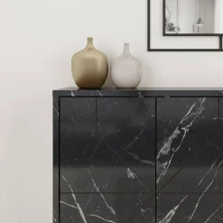 Madie|Credenze > Dmora Credenza grigia 123x35x77h cm 6 ante - Earl Grigio