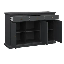 Credenza grigia 143x46x91h cm 3 ante e 3 cassetti - Asola