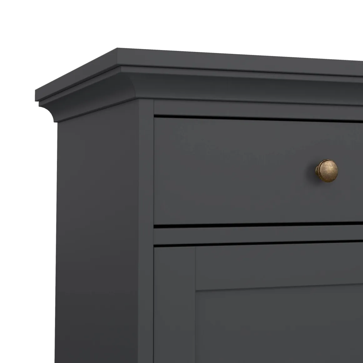 Credenza grigia 143x46x91h cm 3 ante e 3 cassetti - Asola