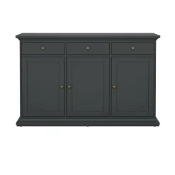 Credenza grigia 143x46x91h cm 3 ante e 3 cassetti - Asola