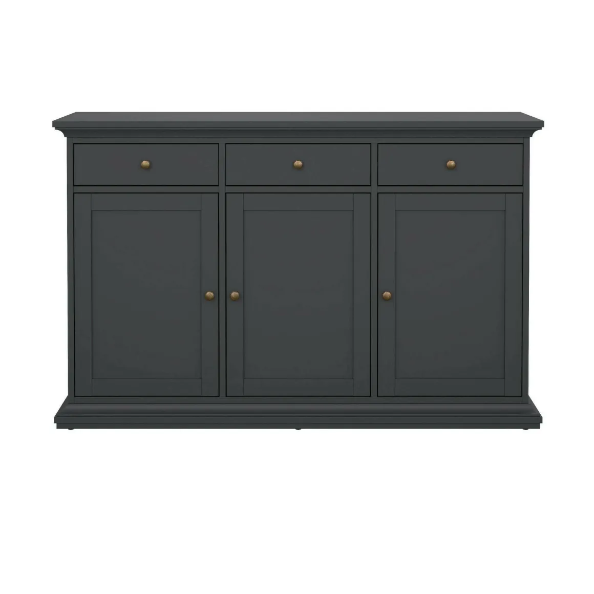 Credenza grigia 143x46x91h cm 3 ante e 3 cassetti - Asola