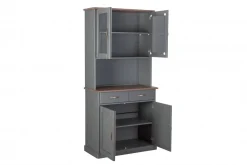 Credenza Grigio 2 Cassetti 2 Ripiani 90x45x191h cm, Apertura Battente - Milzano
