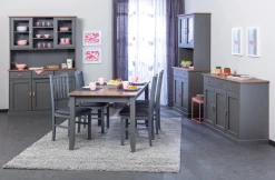 Credenza Grigio 2 Cassetti 2 Ripiani 90x45x191h cm, Apertura Battente - Milzano