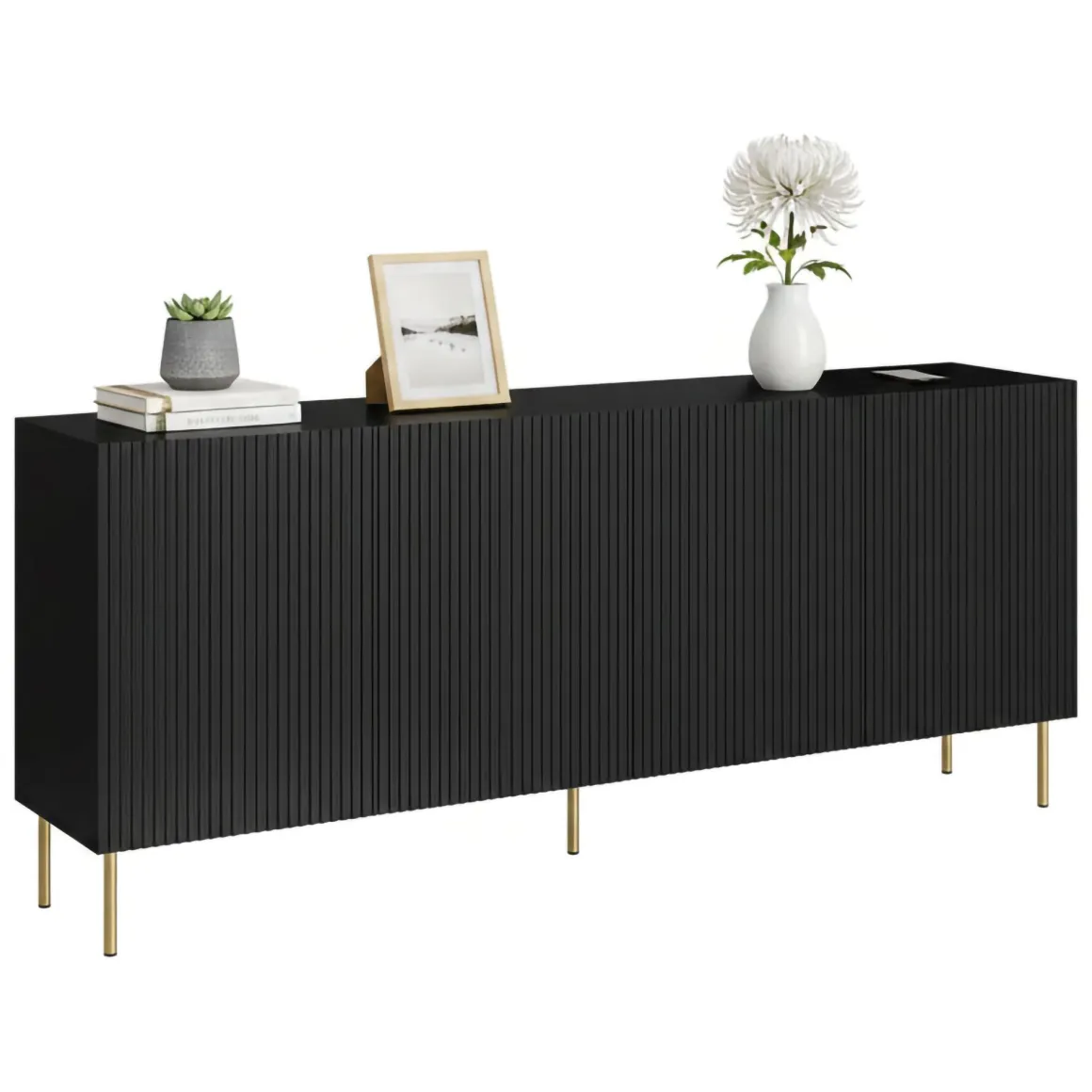 Credenza Londa, 200x42 h82 cm, Nero