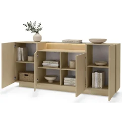 Credenza Marrone Chiaro Marrone 4 Ripiani Apertura Battente 103x40x83h cm, 4 Ante - Halefa
