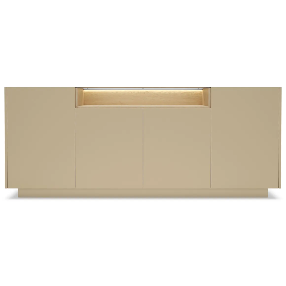 Credenze > Dmora Credenza Marrone Chiaro Marrone Rovere 3 Cassetti 2 Ripiani 176x40x83h cm, Apertura Battente, Scorrevole - Haleli Marrone Rovere, Marrone Chiaro