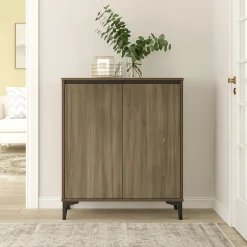 Credenza marrone e antracite 72x35x104h cm 4 ante - evariste