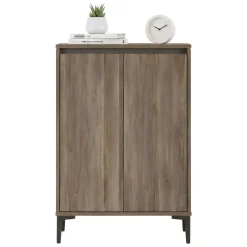 Credenza marrone e antracite 72x35x104h cm 4 ante - evariste