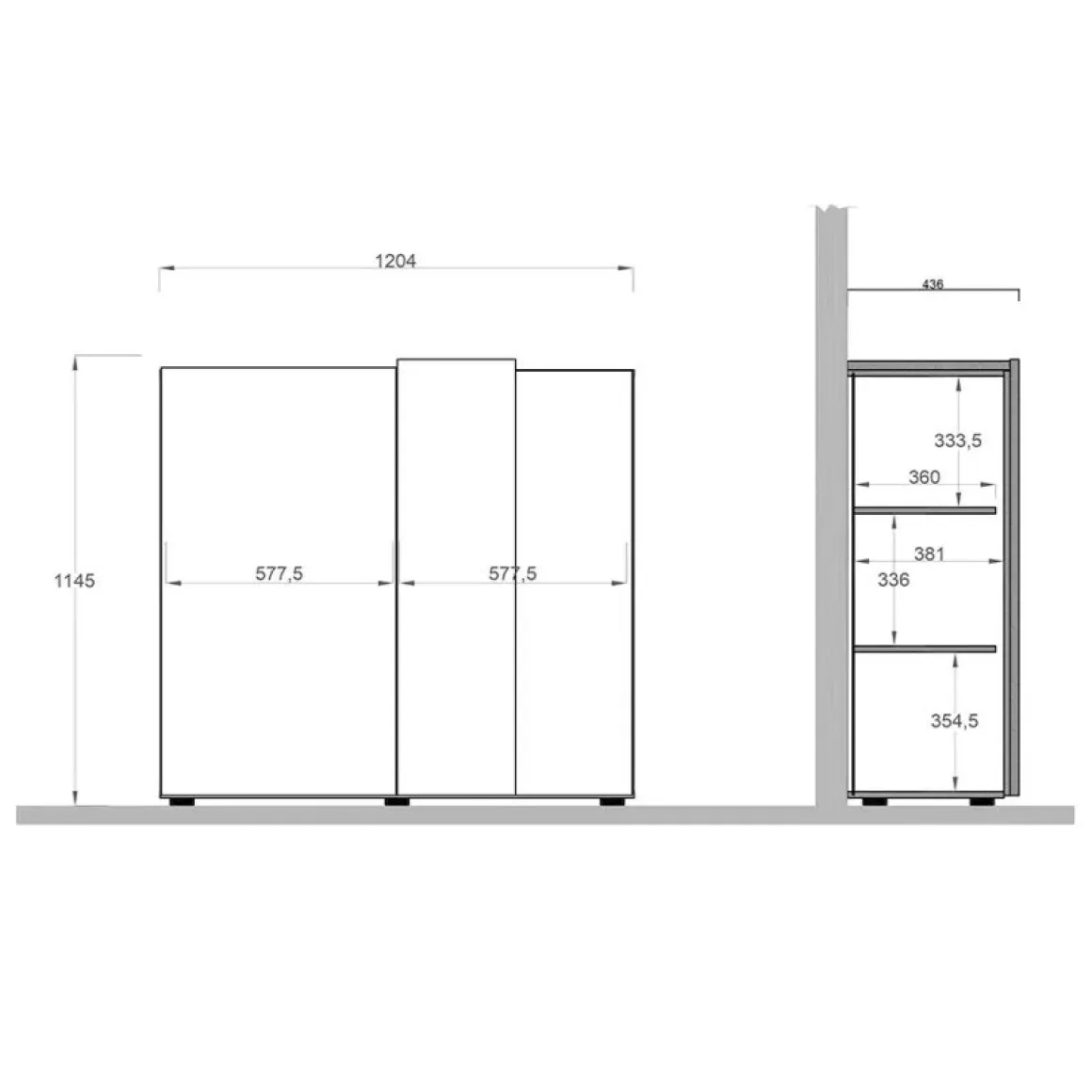 Madie|Credenze > Dmora Credenza Marrone Noce Marrone Rovere un Ripiano 2 Ante 72x36x73h cm, 2 Vani - Pontida Marrone Rovere, Marrone Noce