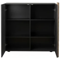 Madie|Credenze > Dmora Credenza Marrone Noce Marrone Rovere un Ripiano 2 Ante 72x36x73h cm, 2 Vani - Pontida Marrone Rovere, Marrone Noce