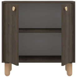 Madie|Credenze > Dmora Credenza Marrone Noce Marrone Rovere un Ripiano 2 Ante 72x36x73h cm, 2 Vani - Pontida Marrone Rovere, Marrone Noce