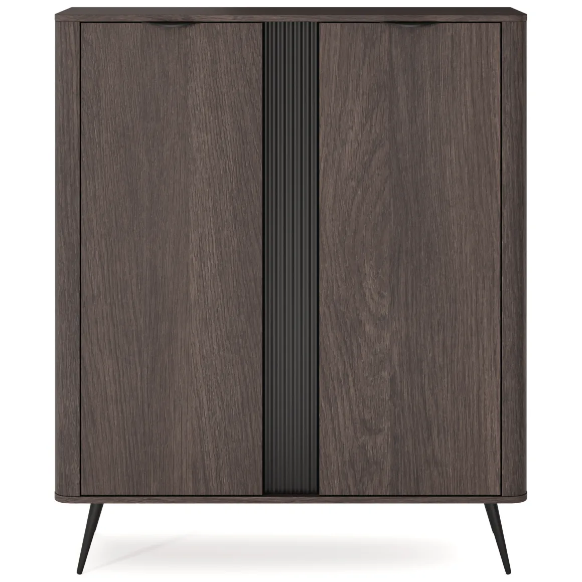Credenza Marrone Noce 2 Ripiani Apertura Battente 113x38x134h cm, 2 Ante - Hazamale