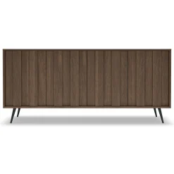 Credenza Marrone Noce 4 Ripiani Apertura Battente 183x40x83h cm, 4 Ante - Haga