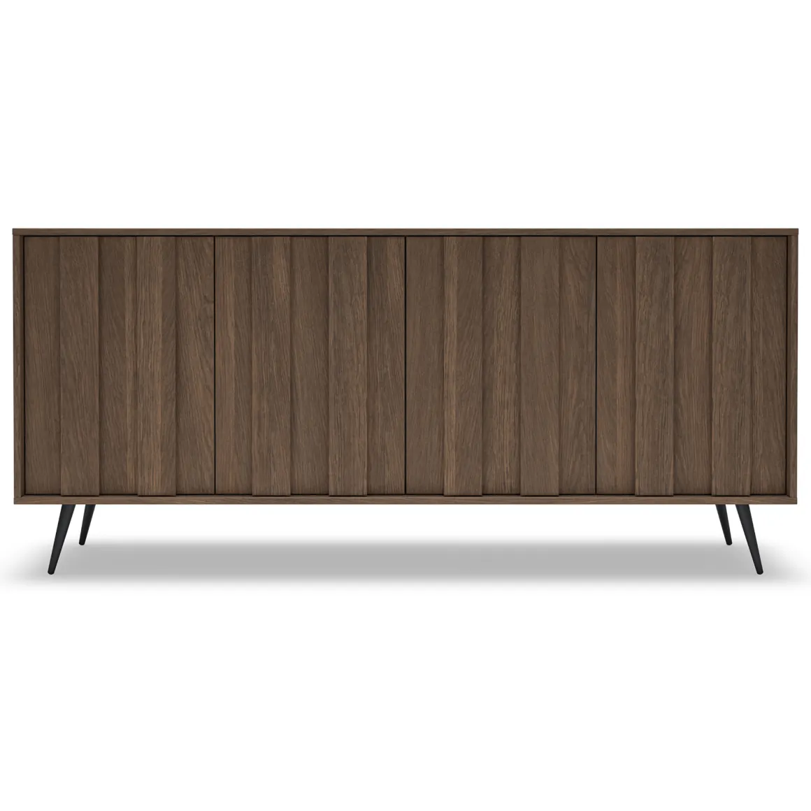 Credenza Marrone Noce 4 Ripiani Apertura Battente 183x40x83h cm, 4 Ante - Haga