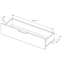 Credenze > Dmora Credenza Marrone Noce Trasparente 3 Cassetti un Ripiano 181x39x83h cm, Apertura Battente, Scorrevole - Hara Trasparente, Marrone Noce