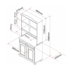 Madie|Credenze > Dmora Credenza un Cassetto 2 Ripiani 88x32x198h cm, Apertura Battente, Scorrevole - Quadri Marrone Quercia