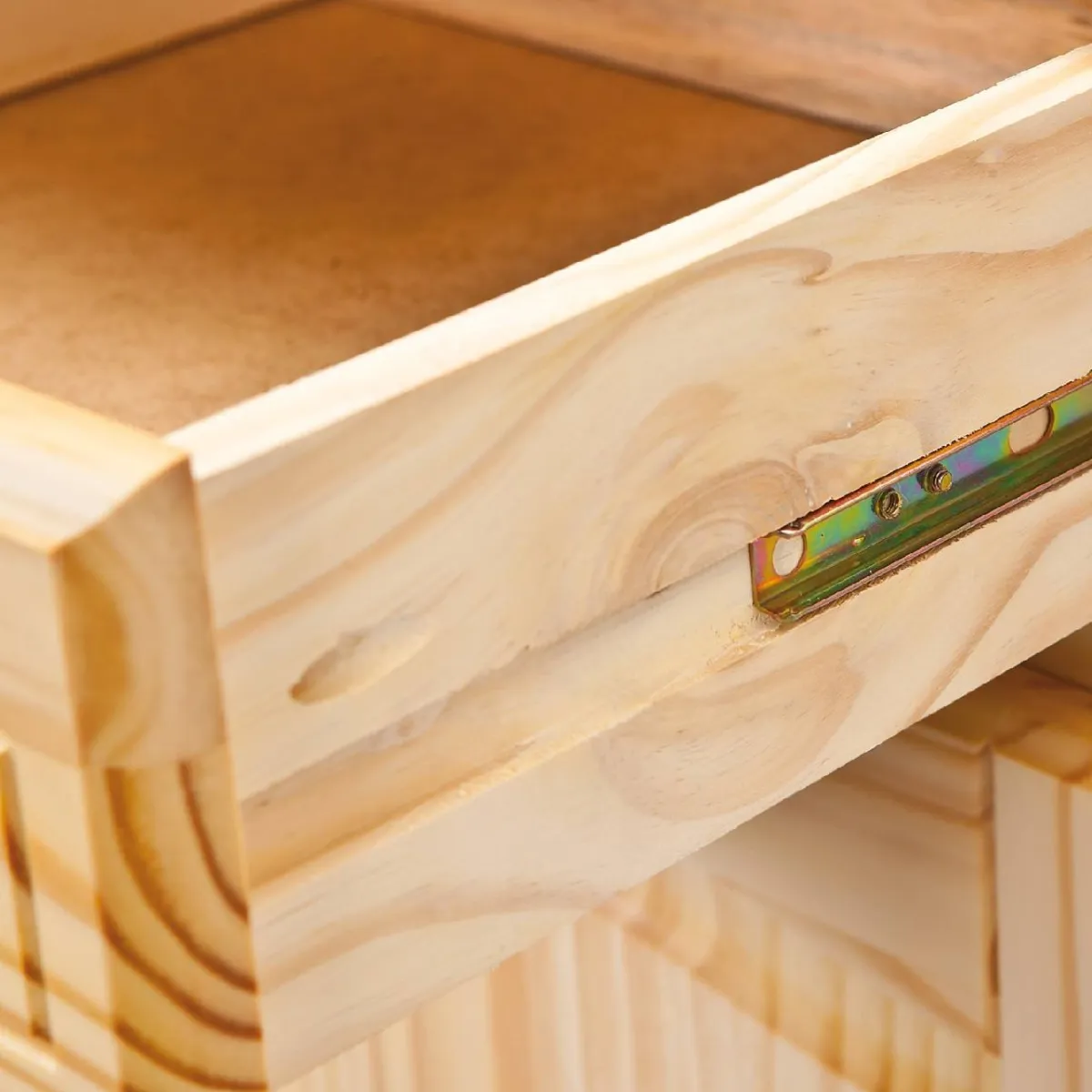 Madie|Credenze > Dmora Credenza un Cassetto 2 Ripiani 88x32x198h cm, Apertura Battente, Scorrevole - Quadri Marrone Quercia