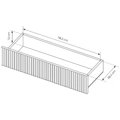 Credenza Marrone Rovere 3 Cassetti 2 Ripiani 187x40x80h cm, Apertura Battente, Scorrevole - Haza
