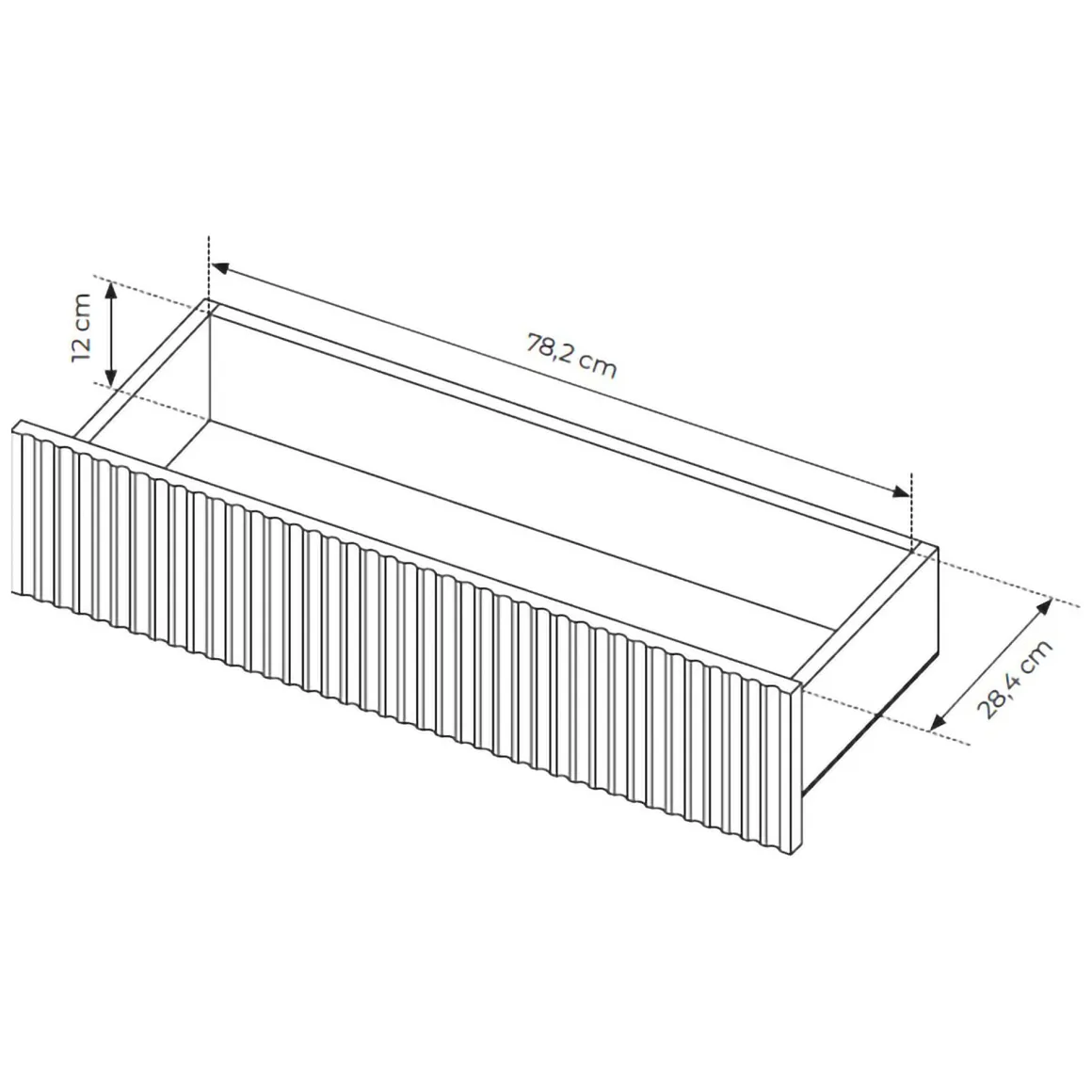 Credenza Marrone Rovere 3 Cassetti 2 Ripiani 187x40x80h cm, Apertura Battente, Scorrevole - Haza