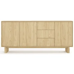 Credenza Marrone Rovere 3 Cassetti 3 Ripiani 183x38x83h cm, Apertura Battente - Hasilo